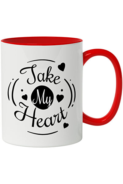 StoryGift Romania Cana Cu Mesaj In Engleza Take My Heart, Inima, Iubire, Cupl...