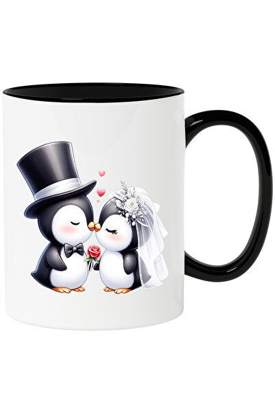 StoryGift Romania Cana cu 2 pinguini la nunta | ilustratie | sarut | mireasa ...