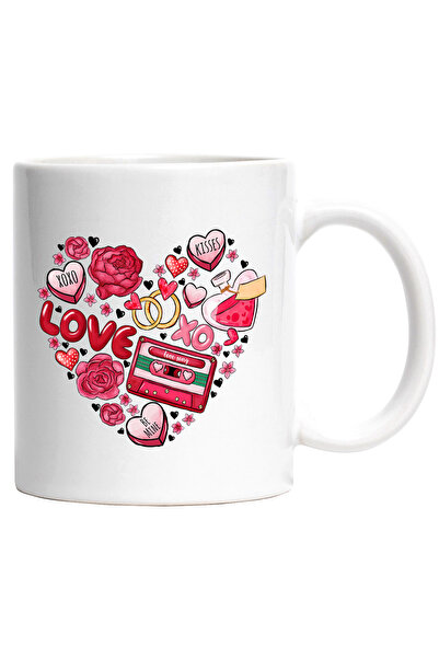 StoryGift Romania Cana cu mesajul "Love, Kisses, Be Mine, xoxo, Love Song", V...