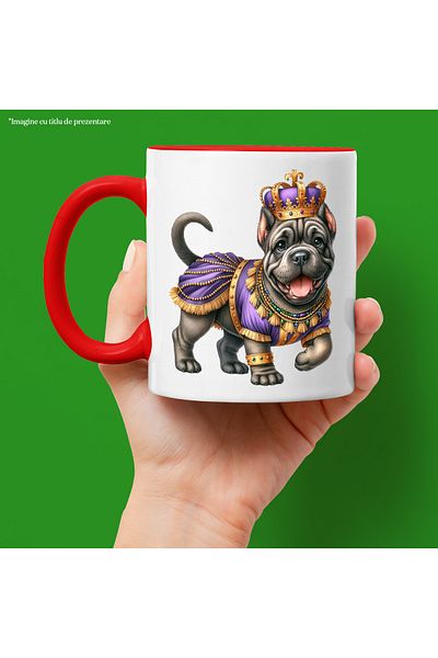StoryGift Romania Mug with a playful and curious puppy | illustration | at the circus | show | acrobatics, With