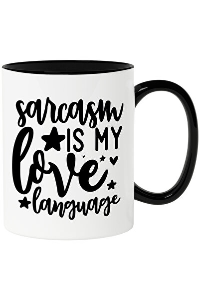 StoryGift Romania Cana cu inimioara si stelute cu mesajul "Sarcasmul este lim...