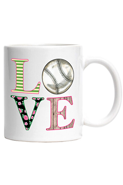 StoryGift Romania Cana cu mesajul "Love", minge de baseball, ilustratie, spor...
