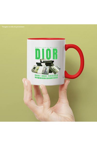 StoryGift Romania Mug __ - Money Brings Happiness, 330ml, Ceramic with Red Handle, With Red Handle STG ,,STG .