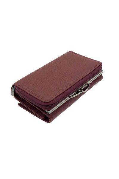 OEM Women's wallet, Cherry red, made of genuine leather, TITA, 14 x 8 x 4 cm - PR348