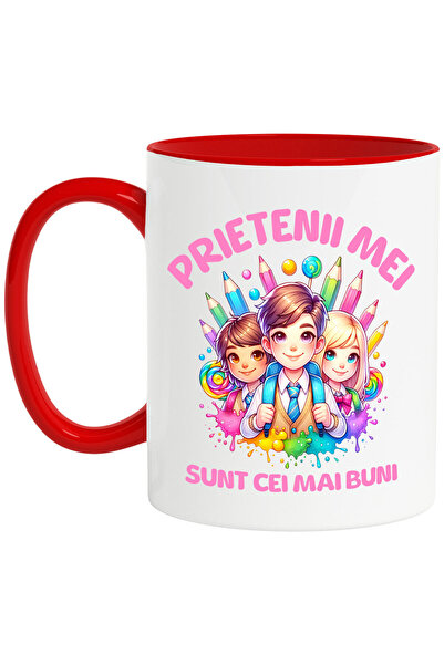 StoryGift Romania Mug with Group of Children Ready for School Colored Pencils...