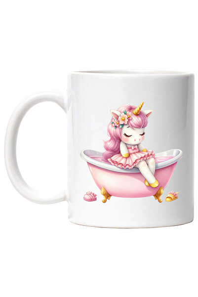 StoryGift Romania Cana cu un unicorn somnoros, ilustratie, rochie de balet, c...