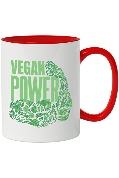 StoryGift Romania Cana Cu Mesaj In Engleza Vegan Power, Muschi, Frunze, Multi...