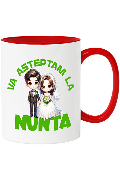 StoryGift Romania Cana cu Femeie In Rochie De Mireasa Si Barbat Cuplu Text Va...