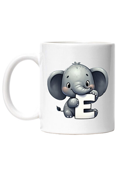 StoryGift Romania Cana cu un elefantel cu litera "E", ilustratie, pentru copi...