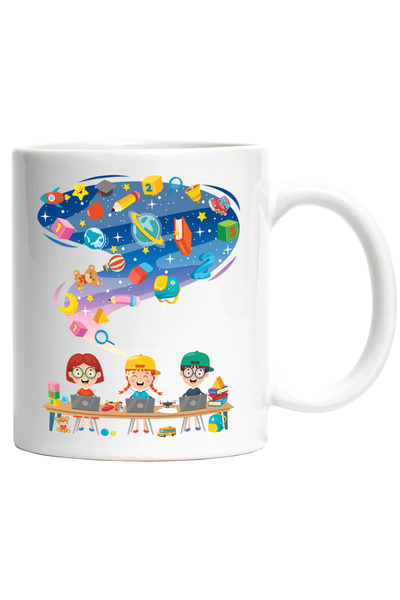StoryGift Romania Cana Cu Copii, Spatiu, Laptop, Cuburi, Jucarii, Stele, Plan...