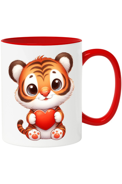 StoryGift Romania Cana cu un pui de tigru care tine o inima in brate | ilustr...