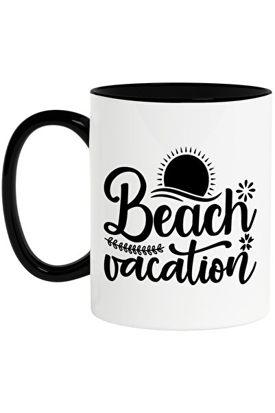 StoryGift Romania Cana cu ilustratie de la mare si mesajul "Beach vacation" -...