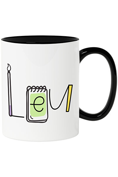 StoryGift Romania Cana Cu Numele Leu, Scoala, Chimie, Materii, Algebra, Geometrie, 330ml, Ceramica, Cu Maner Negru