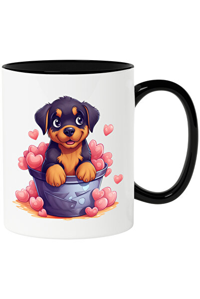 StoryGift Romania Cana cu un catel vesel care sta intr-un ghiveci | ilustrati...