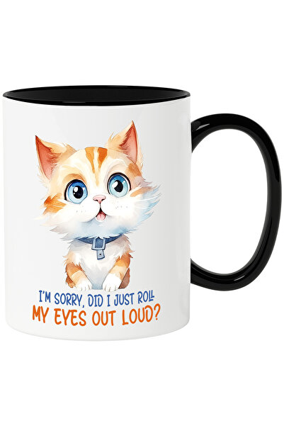 StoryGift Romania Cana cu pisicuta vesela cu ochi albastri cu mesajul "I'm so...