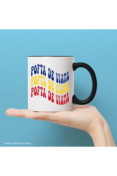 StoryGift Romania Mug The Word Lust for Life, in the Colors of the Romanian Flag, Red, Yellow, White, with ,STG