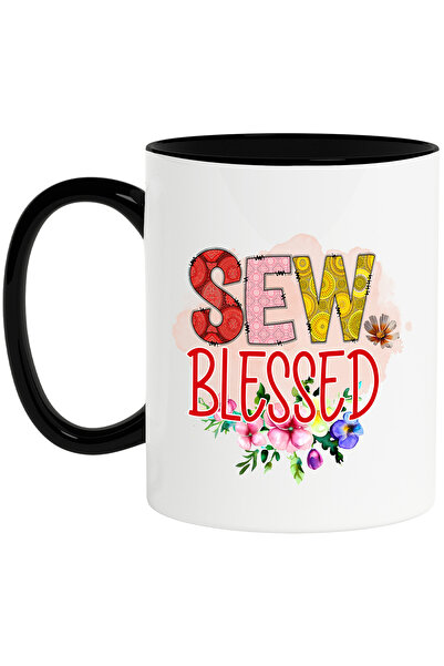 StoryGift Romania Cana cu mesajul "Sew blessed", profesie, ilustratie, munca,...