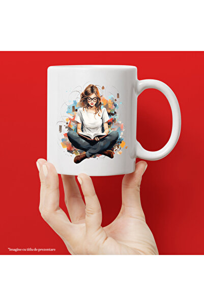 StoryGift Romania Cana cu o fata care citeste, ochelari, ilustratie, carte, p...