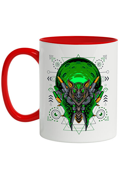 StoryGift Romania Cana Cu Liliac, Mecha, Robot, Cyberpunk, SF, Aripi, Geometr...
