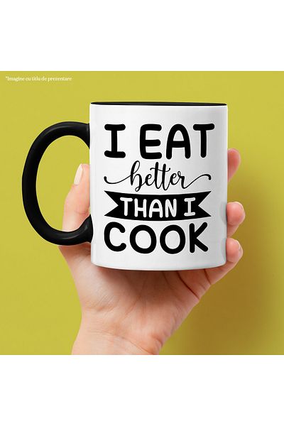 StoryGift Romania Mug for those who eat better than they cook with Black Handle, With Black Handle STG,STG