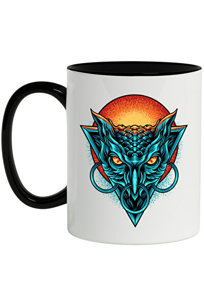 StoryGift Romania Cana Cu Cap De Bufnita, Geometric, Inele, Flacari, Soare, M...