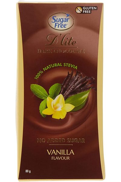 SUGAR FREE D'LITE لوح شوكولاتة الفانيليا، 80 غرام