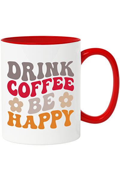 StoryGift Romania Cana cu floricele si textul "Bea cafea si fii fericit" cu M...