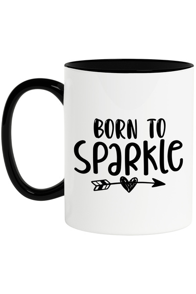 StoryGift Romania Cana cu text in engleza "Born to sparkle" - nascut pentru a...
