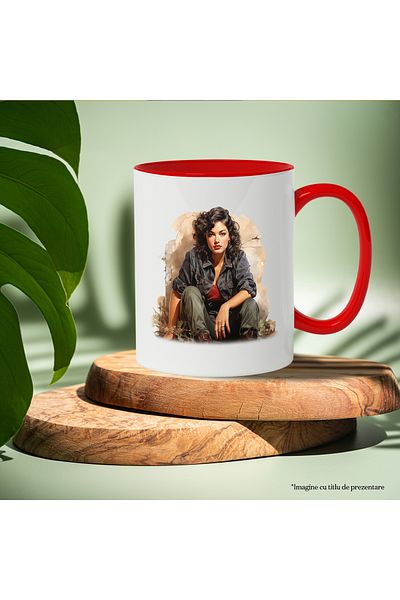 StoryGift Romania Mug With Sophia Loren, Actress, Movie, Celebrity, Star, Multicolor 330 ml, Ceramic c, With ,STG