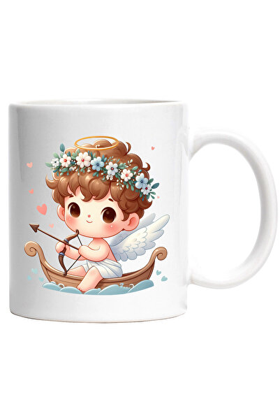 StoryGift Romania Cana cu un bebelus Cupidon care trage cu arcul | ilustratie...