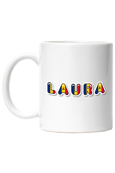 StoryGift Romania Cana Cu Numele Laura, Romania, Suporter, Steagul Romaniei, ...