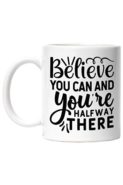 StoryGift Romania Cana cu mesaj motivational "Believe you can and you're half...
