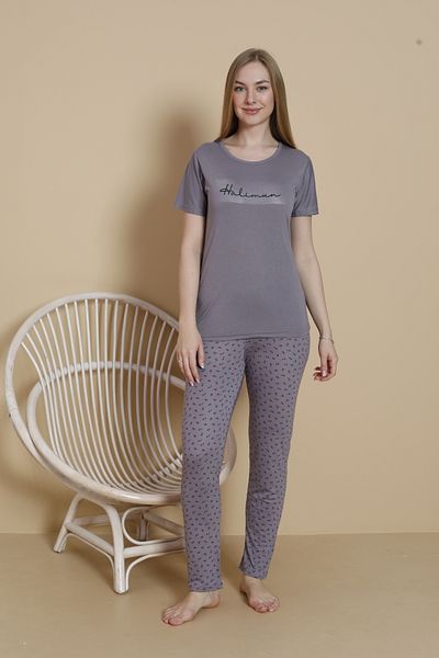 Mira Homewear Front Printed Short Sleeve Women's Pajama Set Mr001