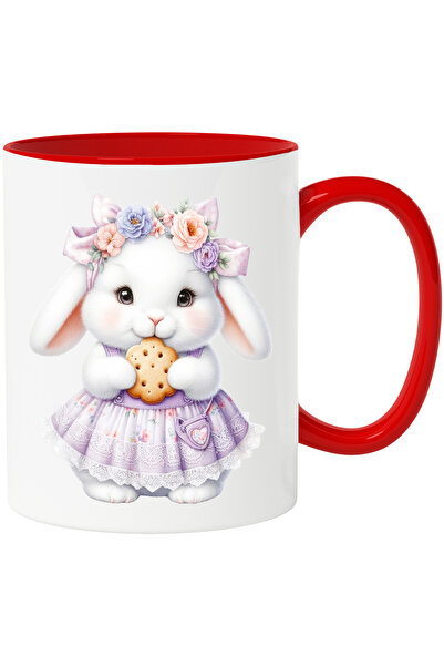 StoryGift Romania Cana cu o iepuroaica vesela care vrea sa manance un biscuit...