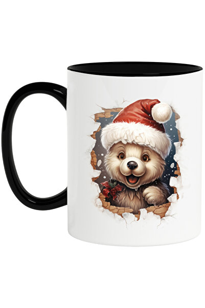 StoryGift Romania Cana cu un ursulet cu caciula de Craciun | vasc | perete sp...