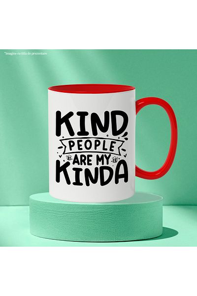 StoryGift Romania Mug with bees for those who prefer to have good people around with Red Handle, With ,STG