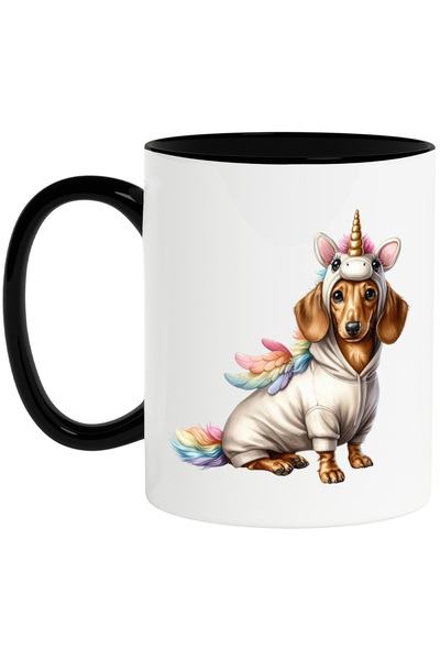 StoryGift Romania Cana cu un catel de talie mica deghizat in unicorn | ilustr...