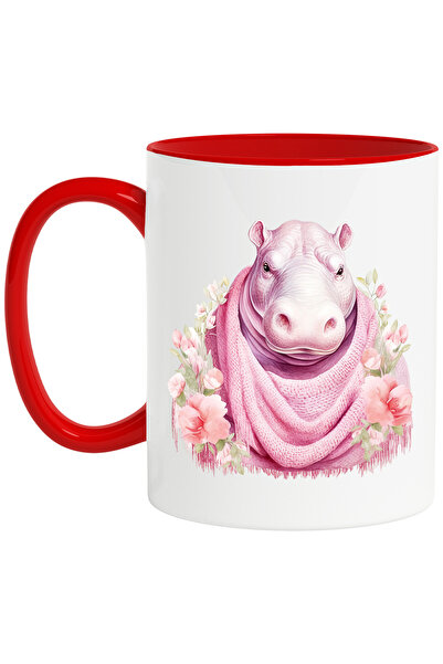 StoryGift Romania Cana cu un hipopotam nervos | ilustratie | floricele | hain...