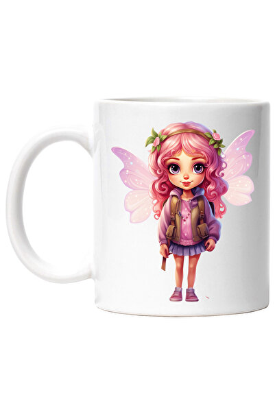 StoryGift Romania Cana cu o fetita cu aripi de zana | ilustratie | par roz | ...