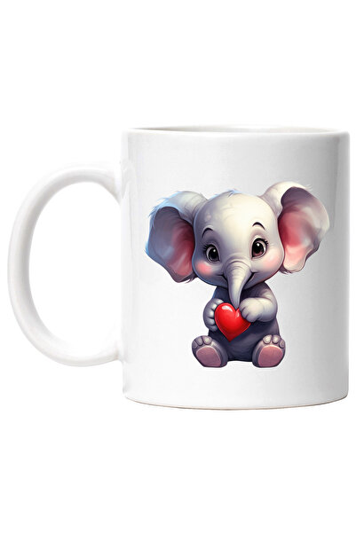 StoryGift Romania Cana cu un pui de elefant care tine o inimioara in brate | ...