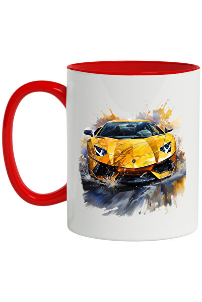 StoryGift Romania Cana Cu Masina Sport, Apa, Umbra, Watercolor, Ilustratie, M...