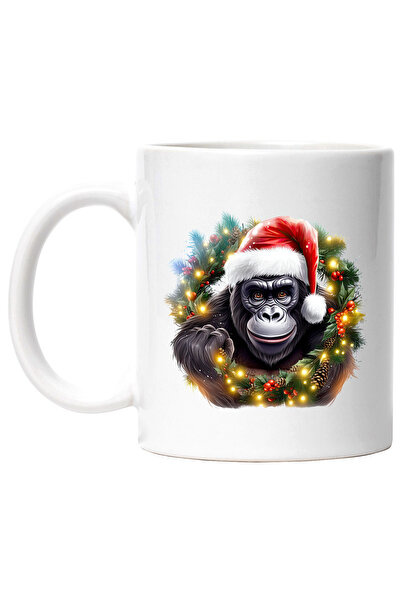 StoryGift Romania Cana cu o gorila cu caciula de Craciun, ilustratie, vesela,...