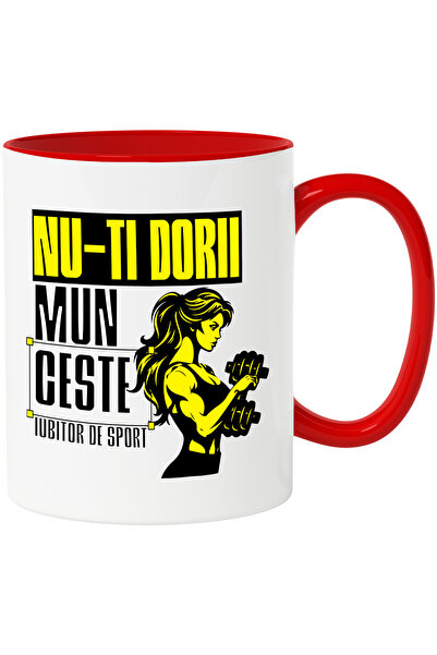 StoryGift Romania Cana fata sportiva mesaj motivational Nu-ti dorii munceste,...