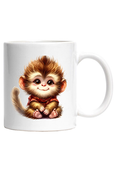 StoryGift Romania Cana cu o maimutica vesela | ilustratie | fular | frig | an...