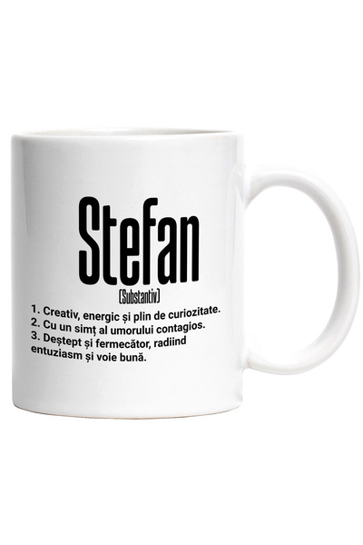 StoryGift Romania Cana Cu Numele Stefan, Cu Mesaj Motivational, Creativ, Ener...