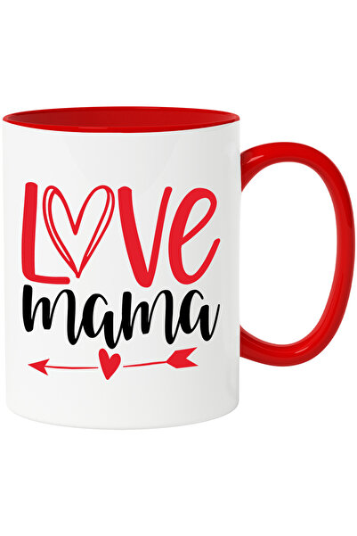 StoryGift Romania Heart-shaped mug with the text "Love mama" in English - mot...