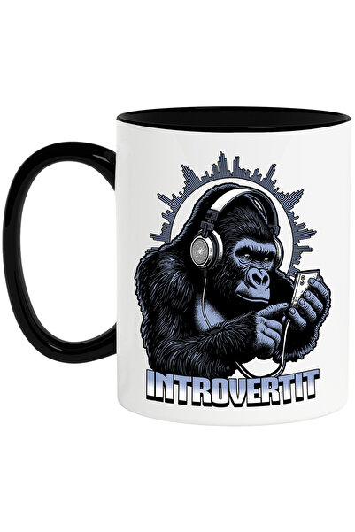 StoryGift Romania Cana Gorilla introvertit folosind telefonul , 330ml, Cerami...