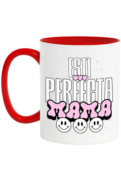 StoryGift Romania Cana cu Text Iubire Esti Perfecta Mama Smiley Face Femeie, ...