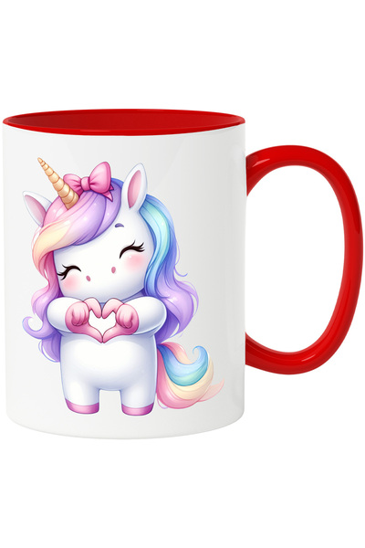 StoryGift Romania Cana cu un unicorn care face un semn in forma de inima | il...