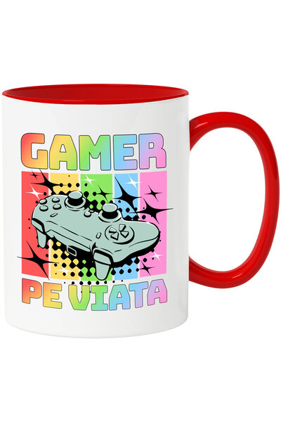 StoryGift Romania Cana cu Maneta Jocuri Video Text Multicolor Gamer Pe Viata,...
